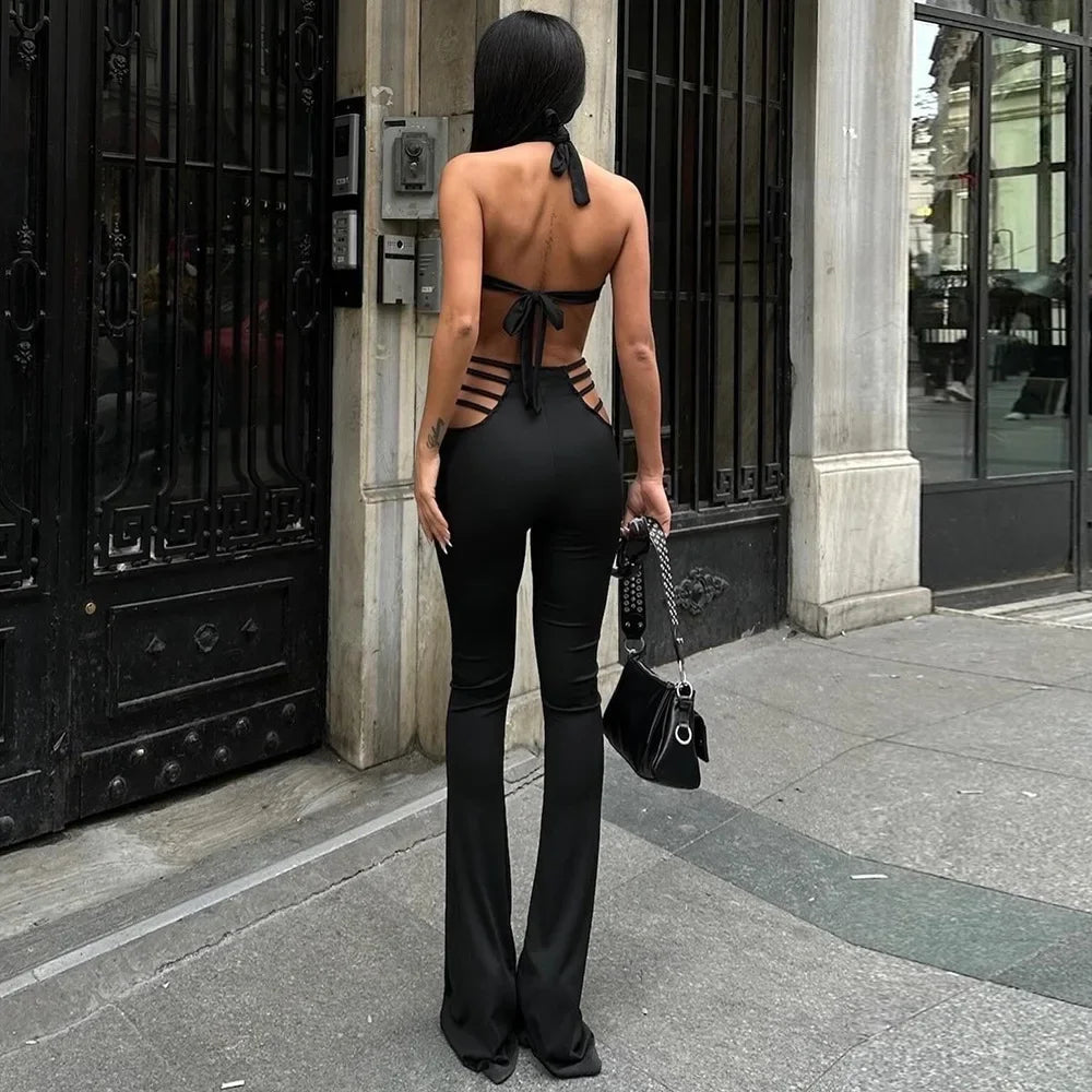 Rivet Cut Out Halter Jumpsuit
