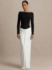 Long Sleeve Backless Maxi Dress