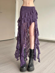 Tassel Lace Ruffle Skirt