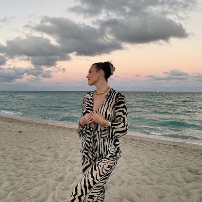 Cotton Lapel Shirt Pants Set