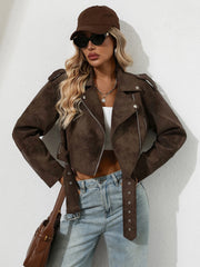 Faux Suede Cropped Jacket