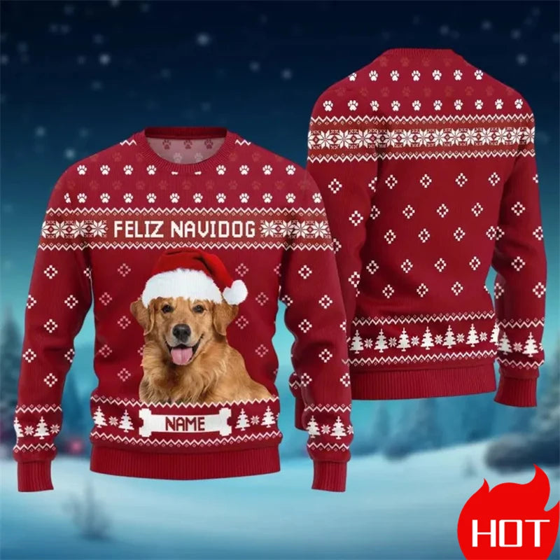 Custom Photo 3D Print Ugly Christmas Sweater