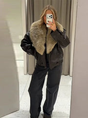 PU Leather Short Jacket