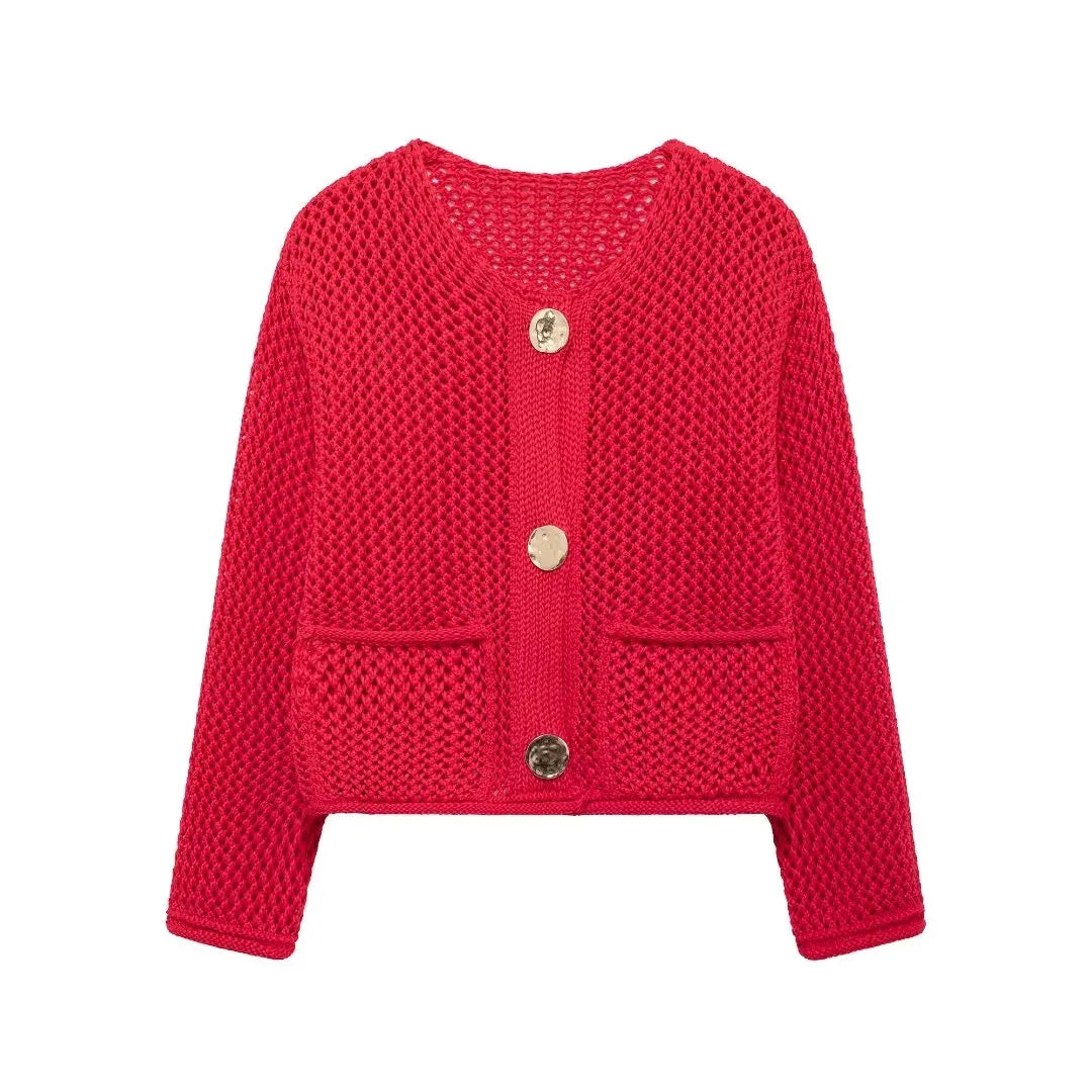 Button Front Knit Cardigan
