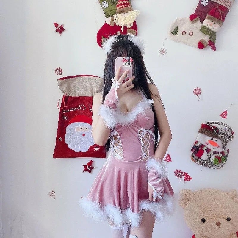 Off-Shoulder Santa Dress