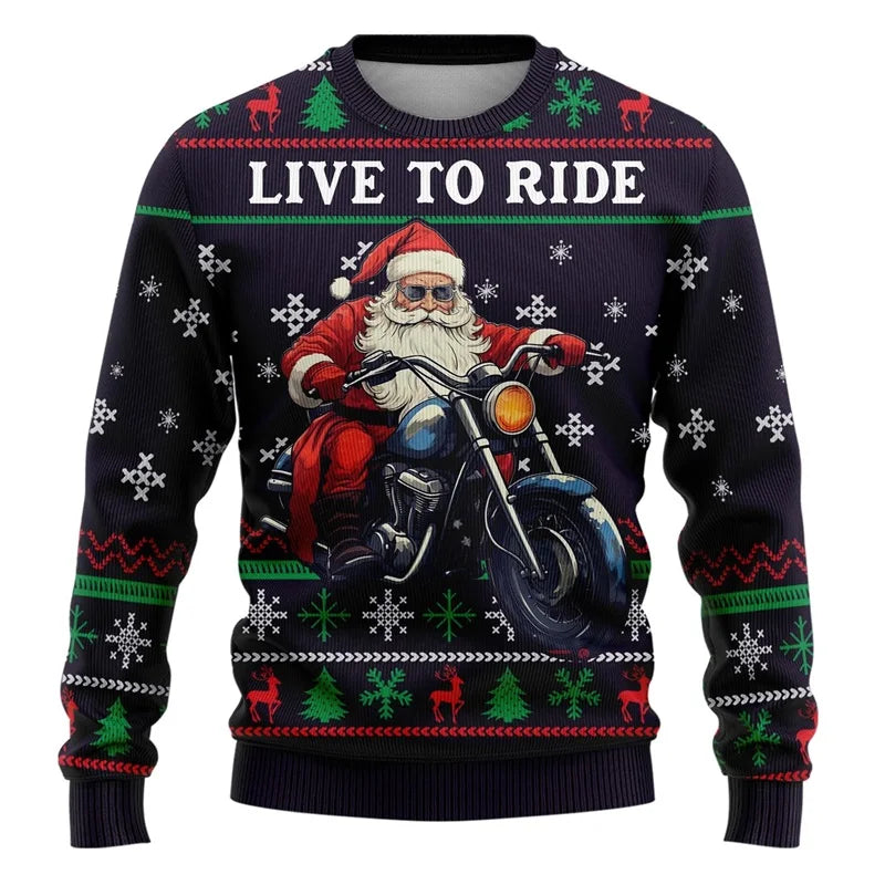 3D Santa Ugly Christmas Sweatshirt