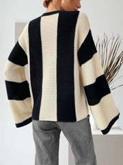 Colorblock Drop Shoulder Knit Top