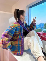 Polar Fleece Plaid Coat