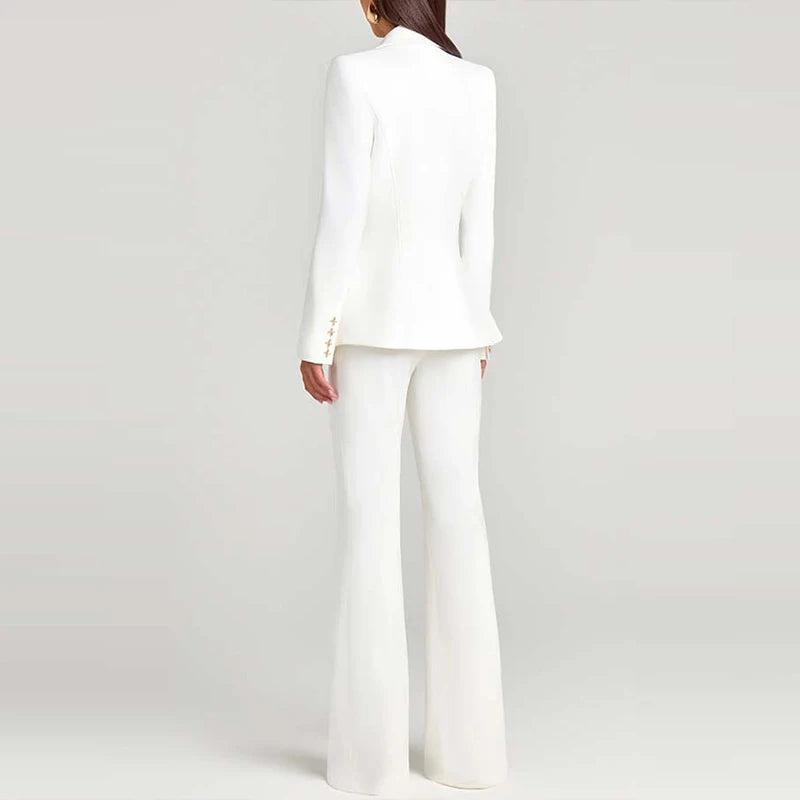 Solid Blazer Three Piece Set