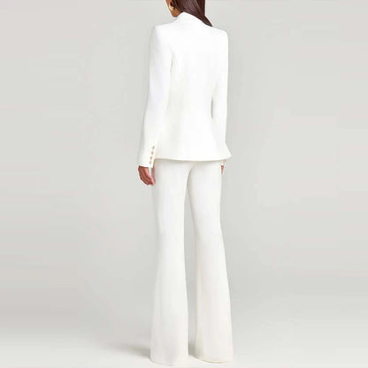 Solid Blazer Three Piece Set