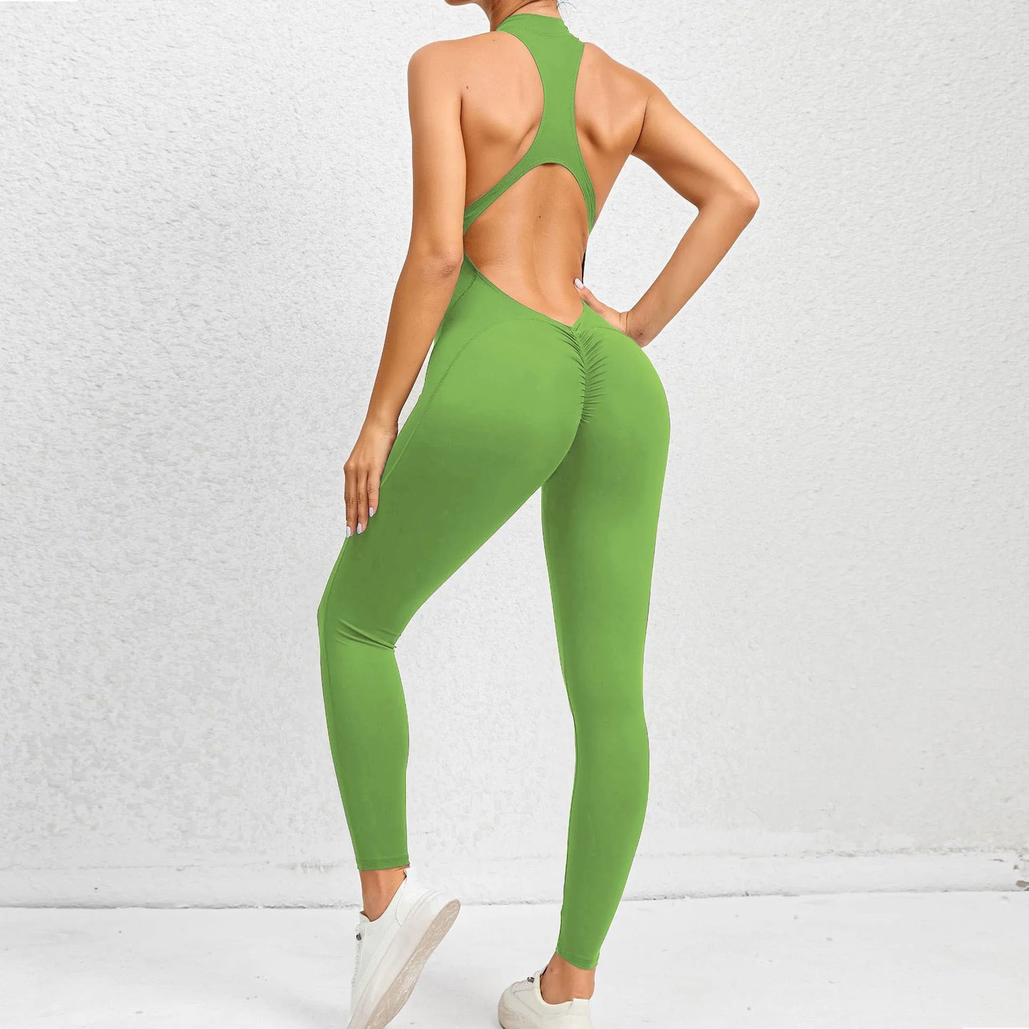 Zip Up Scrunch Butt Yoga Jumpsuit
