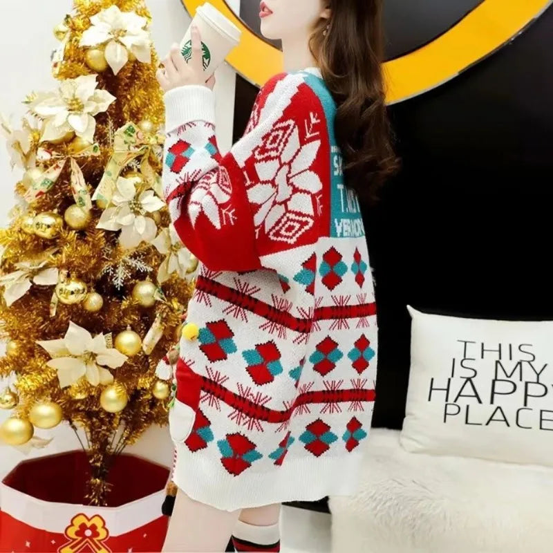 Red Knit Christmas Pullover