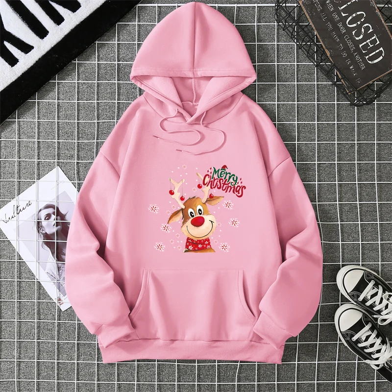 Streetwear Christmas Deer Pullover