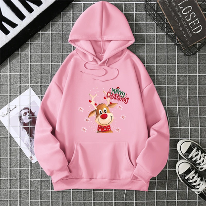 Streetwear Christmas Deer Pullover