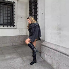 Woolen Scarf Decorated Jacket