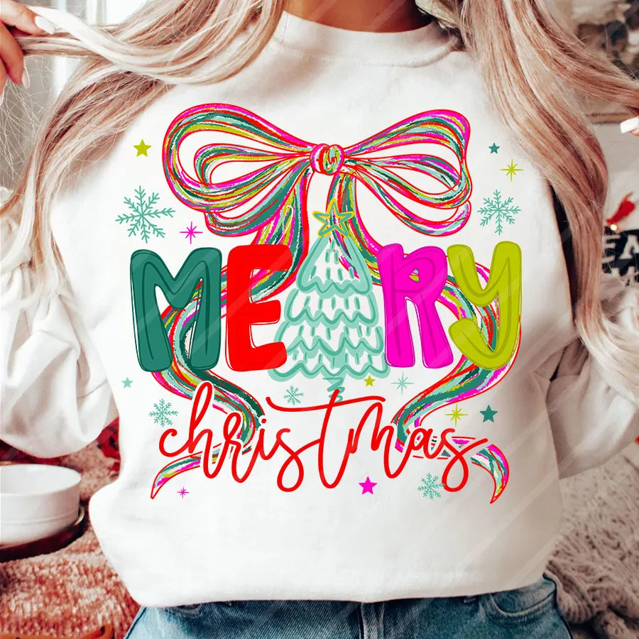 Merry Christmas Bow Heat Transfer