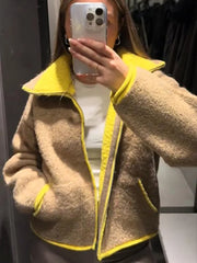 Contrast Knit Cardigan