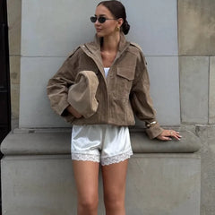Vintage Suede Bomber Jacket