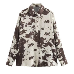 Tie Dye Satin High Waist Long Skirt