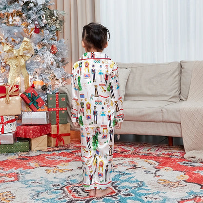 Christmas Tree & Gifts Print Satin Pajama Set