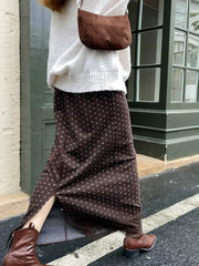 Polka Dot High Waist Maxi Skirt