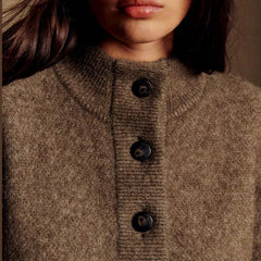 Wool Blend O-Collar Jacket