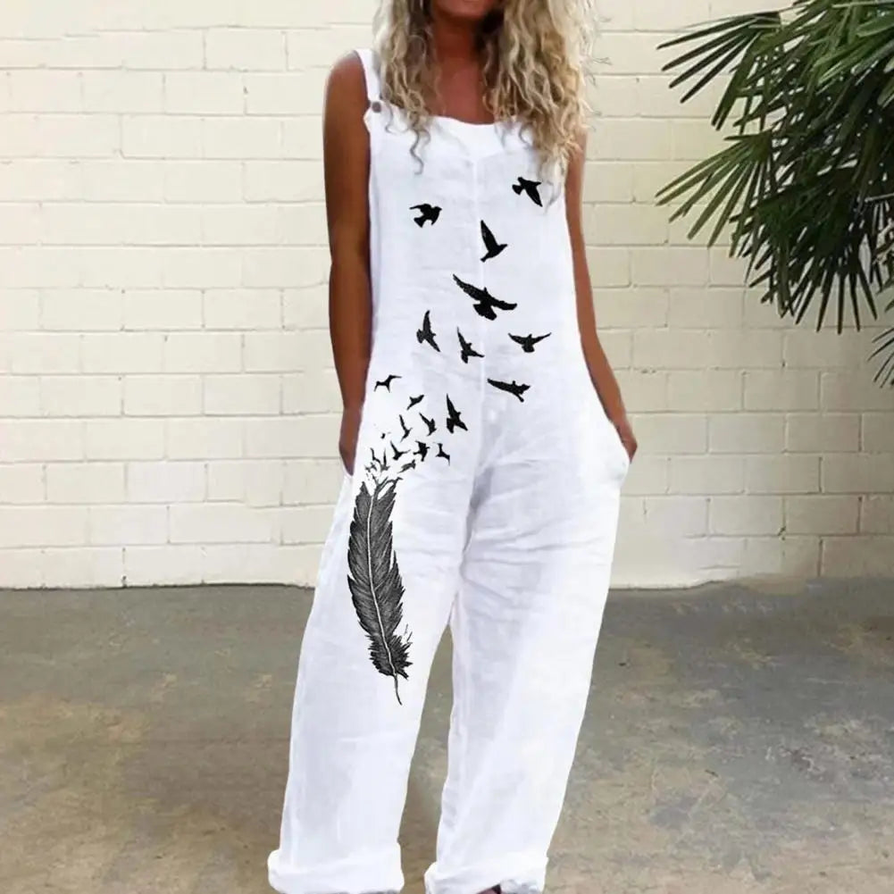 Spaghetti Strap Print Jumpsuit