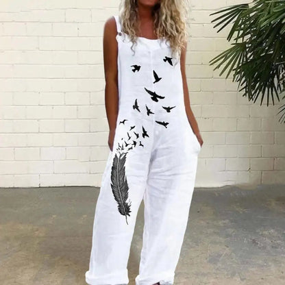 Spaghetti Strap Print Jumpsuit