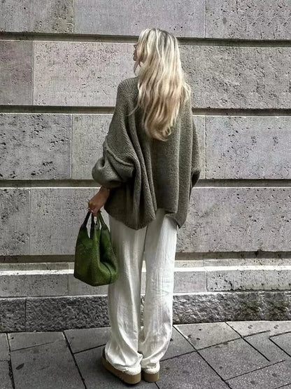 Lapel Cardigan with Metal Buttons