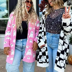 Ghost Pattern Knit Cardigan