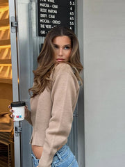 O-Neck Knitted Zipper Cardigan