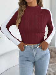 Striped Round Neck Knit Sweater
