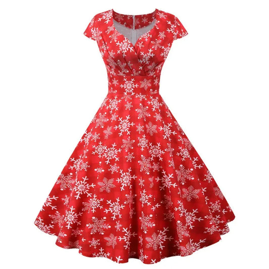 Snowman Print Swing Dress