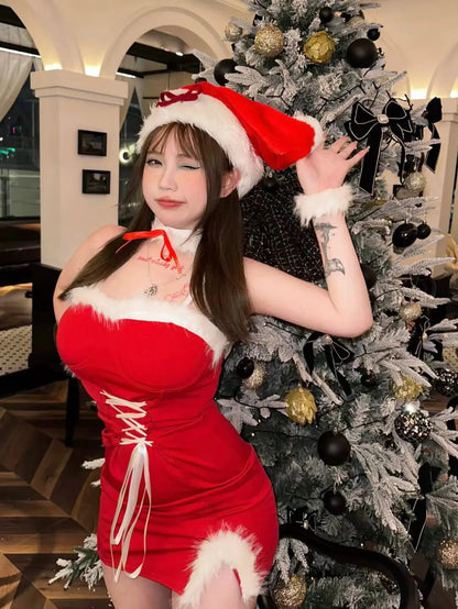 Plus Size Red Santa Christmas Dress