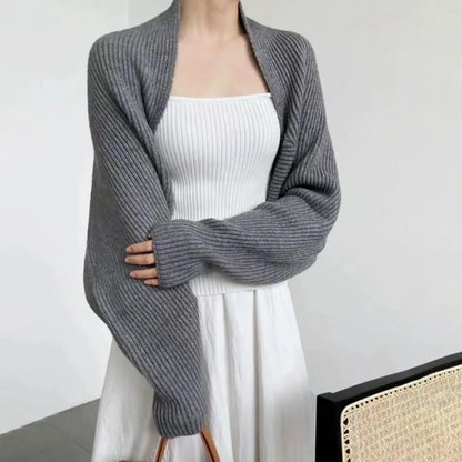 Solid Color Knitted Jacket