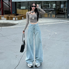 High Waist Straight Leg Jeans