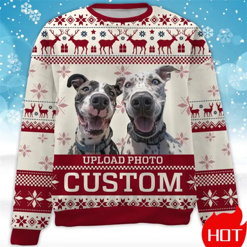 Custom Photo 3D Print Ugly Christmas Sweater