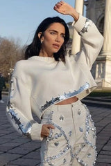 Sequin Straight Leg Jeans