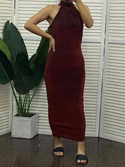 High Neck Glitter Bodycon Dress