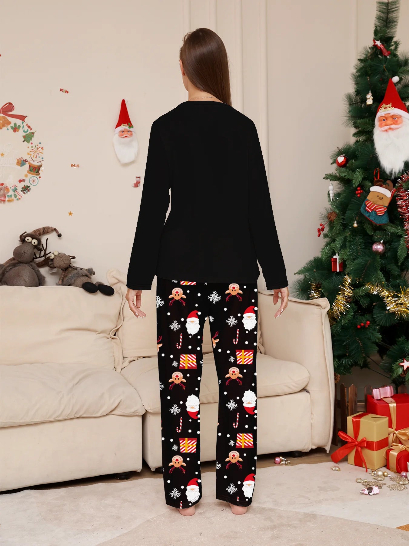 Long Sleeve Top & Festive Pattern Pants Set