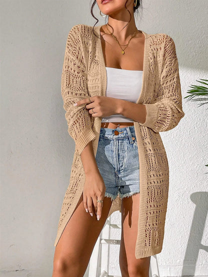 Loose Mid-Length Knit Cardigan