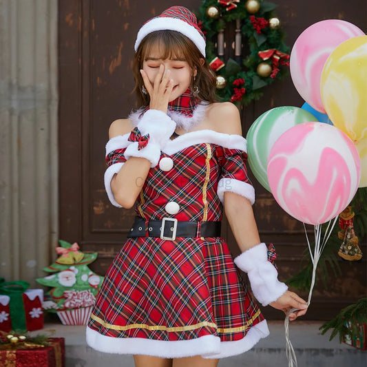 Red Checkered Santa Dress