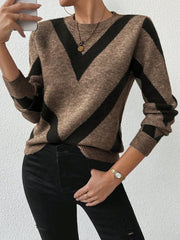Geometric Round Neck Sweater