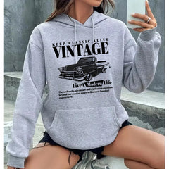 Vintage Graphic Pullover Hoodie