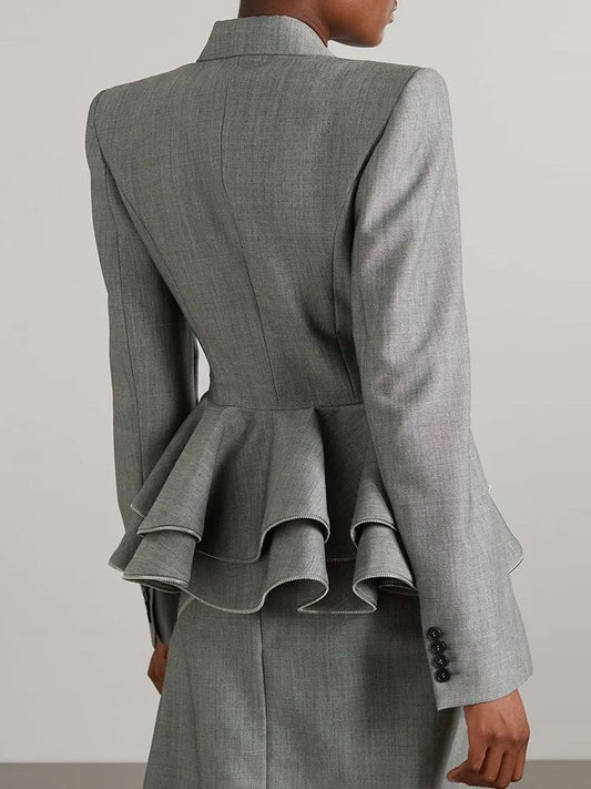 Notched Collar Solid Blazer