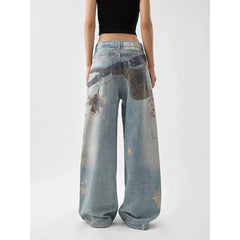 Printed Baggy Cargo Jeans