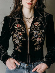 Floral Printed Lapel Jacket