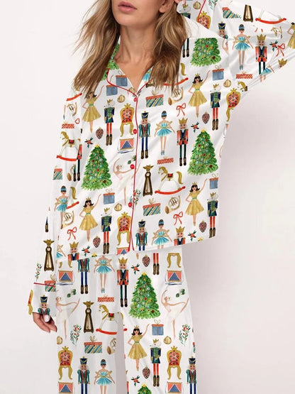 Long Sleeve Top & Plaid Pants Pajama Set