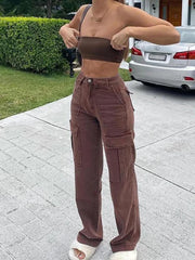 High Waist Loose Cargo Pants