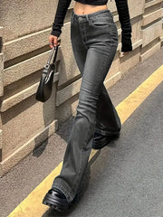 High Waist Black Flare Jeans